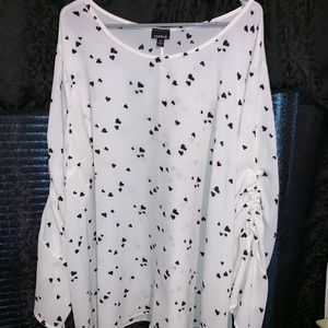 Torrid Bell Sleeve Heart Print Blouse